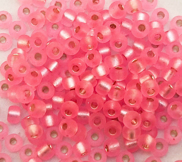 30 Grams Japanese Seed Beads Size 11/0- Silver Lined Bubblegum Pink 30 Grams