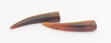 2 Horn Tusk Pendant, Carved Horn Pendant, Amber Horn Tusk Pendant