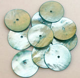 12 round shell buttons for crafts and accessories blue 1 1/4"