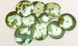 Large Shell Round Buttons Shell Disc Green  1  1/4 inch-10pc