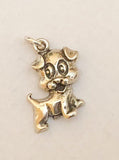 Cute Sterling Silver Baby Dog Puppy Charm Pendant,  Silver Puppy Charm