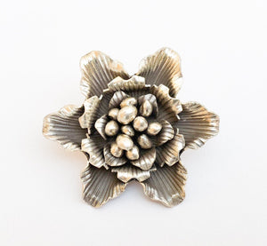 Karen Hill Tribe Silver Pendant Flower 42mm