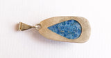 Vintage lapis pendant large 925 sterling silver