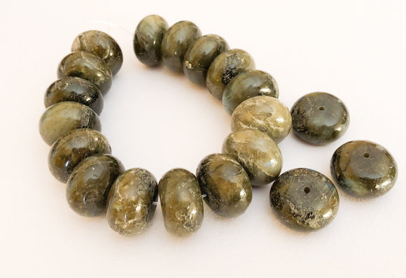 Large Labradorite Beads 11x19mm- 7 1/2