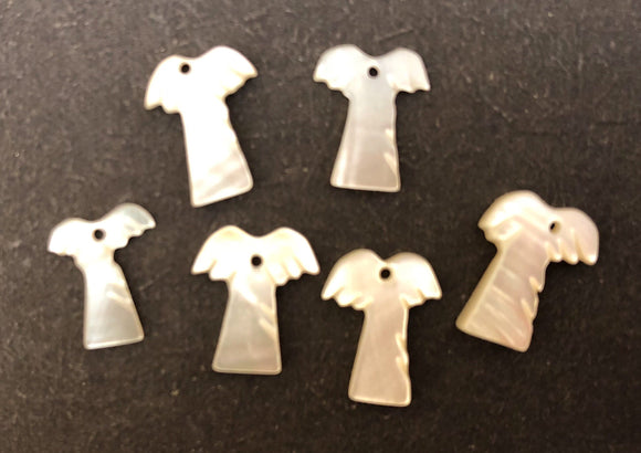 Cute shell charms palm tree Mother of pearl-6pc