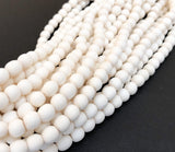 Whitewood Round, Natural Wood Beads, Wood Round 6mm, Bleached Dica 16" Strand
