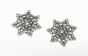 2 Large Bali Sterling Silver Daisy Spacer Beads 14mm