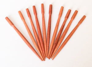 Bayong wood hair sticks shawl pins small round 4 1/2 inch. 10 pcs.