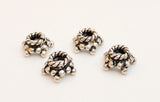 4pc Bali Sterling Silver Bead Caps, Dainty Sterling Silver Bead Caps 7mm