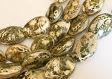 7 Abalone Shell Beads, Abalone Oval