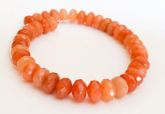 Red Aventurine Beads 8mm Faceted Saucer-7 3/4