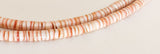 Shell Heishi, Shell Disc Rondelle, Natural Shell Beads Red lip-24&quot;strand