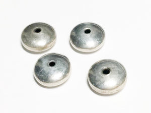 4 Plain Sterling Silver Saucer Spacer Beads 3x8mm-4pc