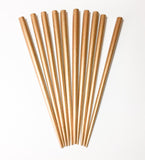 Lacquered wood Hair Blanks Hair Sticks w/ flat top 6 1/2 inch long Gold 10 pcs. per pkg.