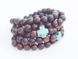 Unisex horn stretch bracelet with turquoise