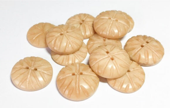 Carved bone round buttons 20mm for crafts and accessories-12pc