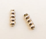2 Bali Sterling Silver Beads Tube Beads