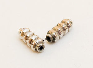 2 Bali Sterling Silver Beads Tube Beads