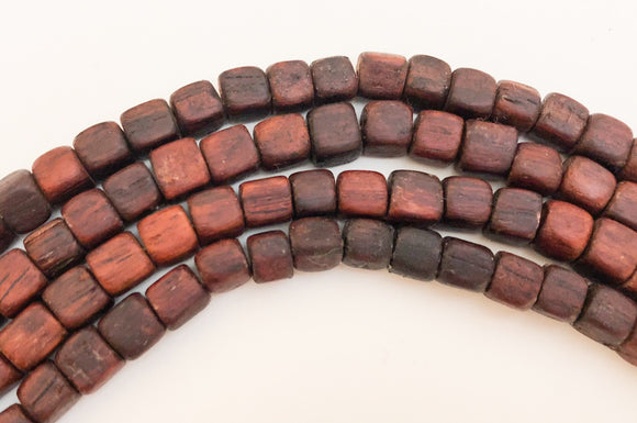 Cube Wood Beads, Bayong Wood Beads, Natural Wood Beads 7mm
