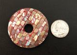 Inlaid Shell Donut Ring 50mm Large Mosaic Red