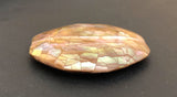 Large shell pendant, focal bead, inlaid shell bead brownlip hexagon