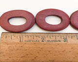 10 Wood Ring Beads Oval Frame Beads Dyed Wood Donut Rings Berry