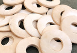 Wood Coconut Disc Rondelle 30mm Donut Rings Cream-20pc