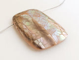 Large Focal Bead Pendant, Inlaid Shell Side Drilled Brownlip, Trapezoid Focal Bead