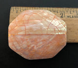 Large Shell bead, focal bead, inlaid shell bead coral