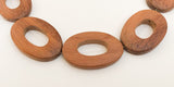 Bayong beads, flat oval ring, Oval donut ring, frame beads, natural wood beads-10pc