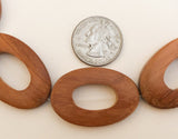 Bayong beads, flat oval ring, Oval donut ring, frame beads, natural wood beads-10pc