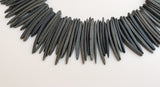 30 Coco sticks, Coconut Shell Spike Sticks Beads, Focal Beads Gray