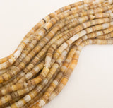 Small Shell Beads, Shell Heishi, Mother of Pearl Beads, 3mm Heishi Tube Beads-24" Strand