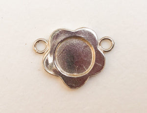 Sterling Silver Frame Bead Connector Flower