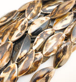 Focal Shell Beads, Natural Shell Oval Beads Brownlip-5pc