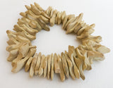 Coconut Wood Chips Nuggets Yellow 7 1/2" strand