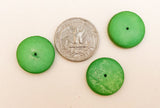 30pc Coconut Shell Rondelle Pukalet Discs 20mm Lime Green