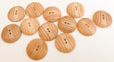 Sew- Thru 1 1/4" Buttons, Bone Buttons, Carved Round Buttons 12 pc