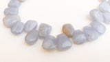 Trapezoid Blue Chalcedony  Beads Side Drilled