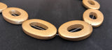 Gold Wood Connector Beads Donut Ring Beads Oval-7pc