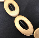 Gold Wood Connector Beads Donut Ring Beads Oval-7pc