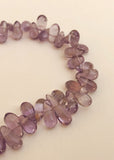 Purple Amethyst Briolette, Semiprecious Teardrop Beads, Side Drilled~14" strand