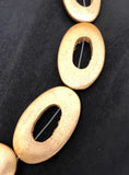 Gold Wood Connector Beads Donut Ring Beads Oval-7pc