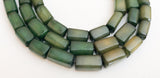 Khaki Green Buri Rectangle, Natural Nut Beads, Buri Beads, Palmwood Nut Beads, Buri Tube 16" strand