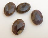 Faceted Fancy Purple Jasper Beads, Flat Oval Gemstone Focal Beads-4pc