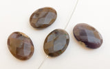 Faceted Fancy Purple Jasper Beads, Flat Oval Gemstone Focal Beads-4pc