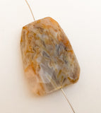 Large Faceted Stone Pendant Bead, Focal Bead, Ocean Jasper