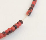 Small 2-3mm Coconut Beads,Rondelle Spacer, Natural Wood Beads, Coco Pukalet Tie-Dyed Orange/Black 16" strand