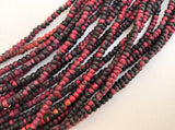 Tie-Dye Beads, Coconut Wood Beads, Multi Color Wood Beads 2-3mm Red/Black