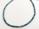 Small 2-3mm Coconut Beads,Rondelle Spacer, Natural Wood Beads, Coco Pukalet Tie-Turquoise/Navy 16" strand